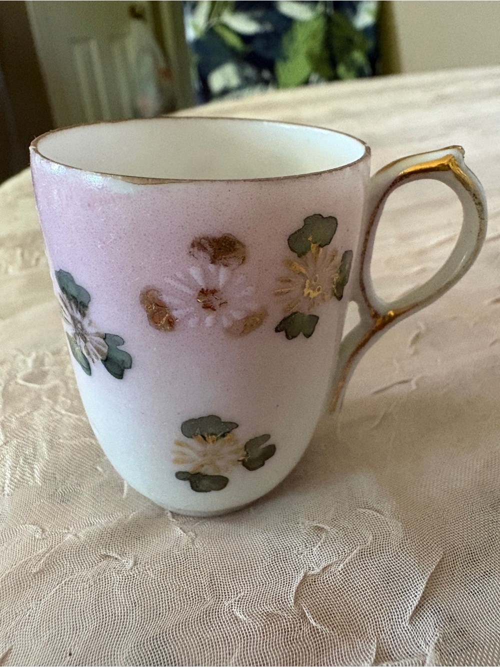 Ombré and Floral Dimetasse Tea Cup ONLY
